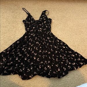 Angie Black and Pink Floral Mini Dress